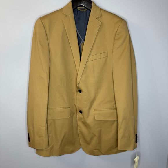 Land's End Men's Chino Sport Blazer Traditional Fit Jacket Unlined Tan 40 Tall - Picture 1 of 15